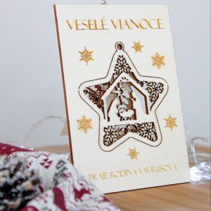 Drevený vianočný pozdrav BETLEHEM